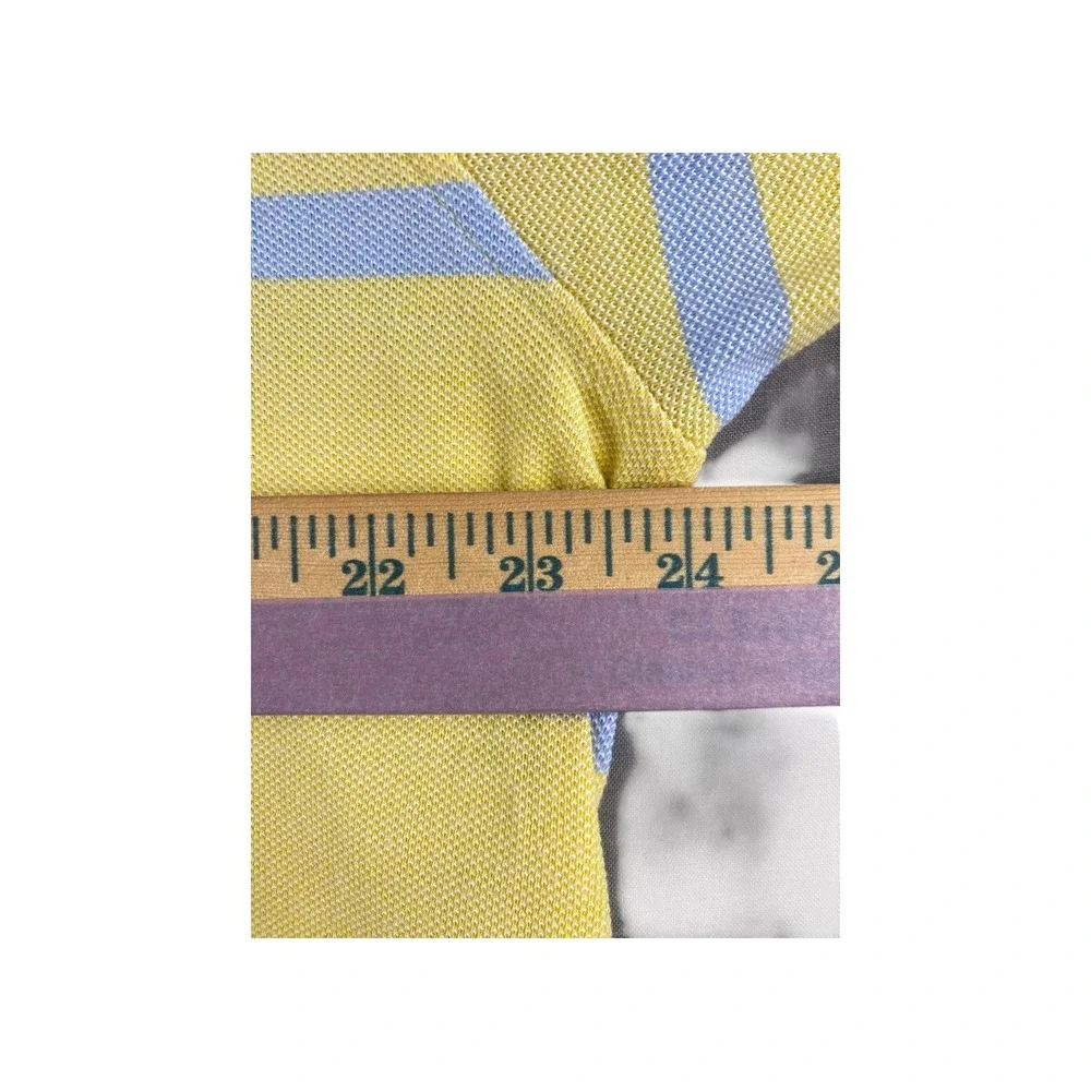 Brooks Brothers Mens XL Yellow Blue Striped Polo Shirt Original Fit‎ Cotton